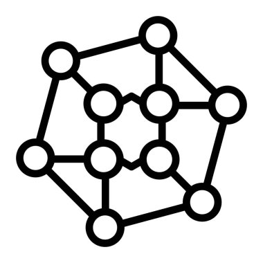Nanomateryal Vektör Satır Simgesi Tasarımı