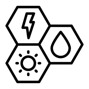Nanoenerjik Vektör Satır Simgesi Tasarımı