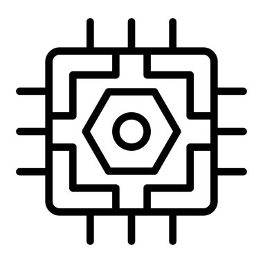 Nanoölçekli Elektronik Vektör Satır Simgesi Tasarımı