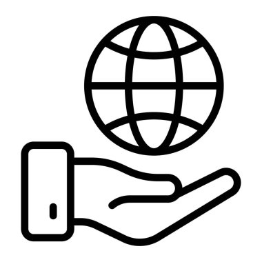 Dünya Çapında Destek Vektör Satırı Simgesi Tasarımı