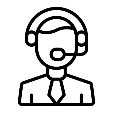 Merkez Ajanı Vektör Satır Simgesi Tasarımı