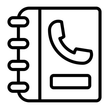 Telefon Defteri Vektör Satır Simgesi Tasarımı