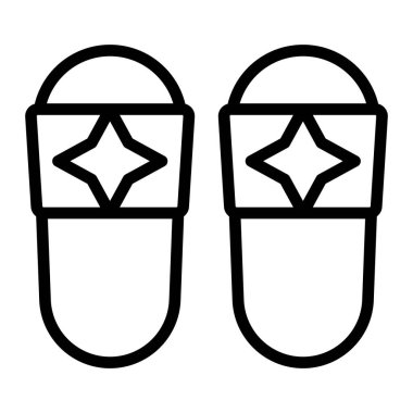 Terlik Vektör Satırı Simgesi Tasarımı