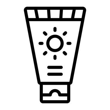 Güneş Ekranı Vektör Satırı Simgesi Tasarımı