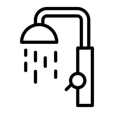 Duş Vektörü Satırı Simgesi Tasarımı