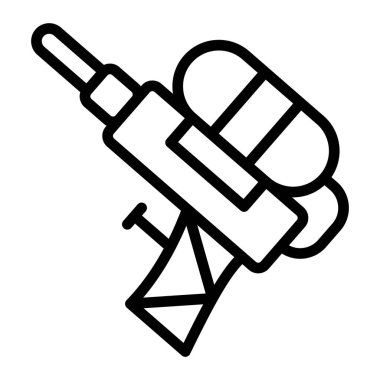 Su Silahı Vektör Hattı Simge Tasarımı