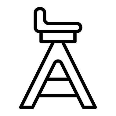 Sandalye Vektör Satırı Simge Tasarımı