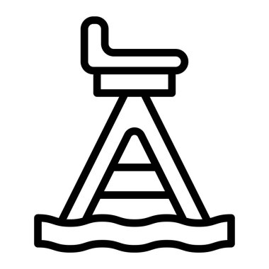 Lifeguad Kule Vektör Satır Simgesi Tasarımı