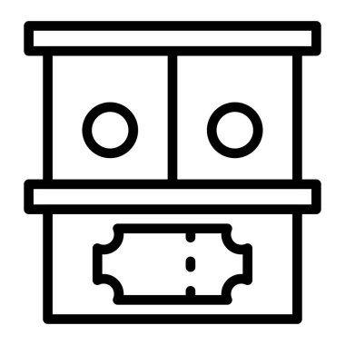 Bilet Sayacı Vektör Satır Simgesi Tasarımı