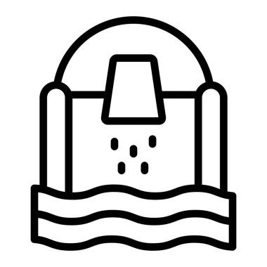 Bucket Vektör Satır Simgesi Tasarımı