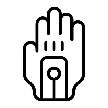 Kablolu Eldiven Vektör Satır Simgesi Tasarımı