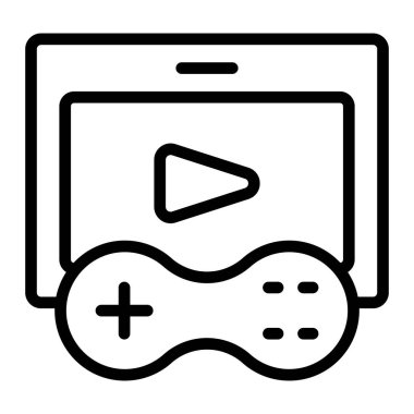 Oyun Oynatma Vektör Satırı Simgesi Tasarımı
