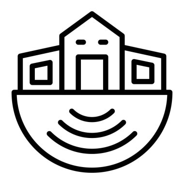 Kentsel Vektör Satır Simgesi Tasarımı