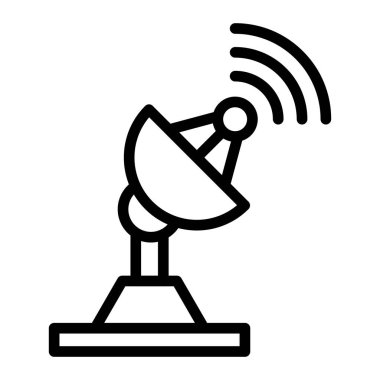 Uydu Tabağı Vektör Satır Simgesi Tasarımı