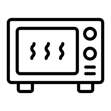 Mikrodalga Vektör Satır Simgesi Tasarımı