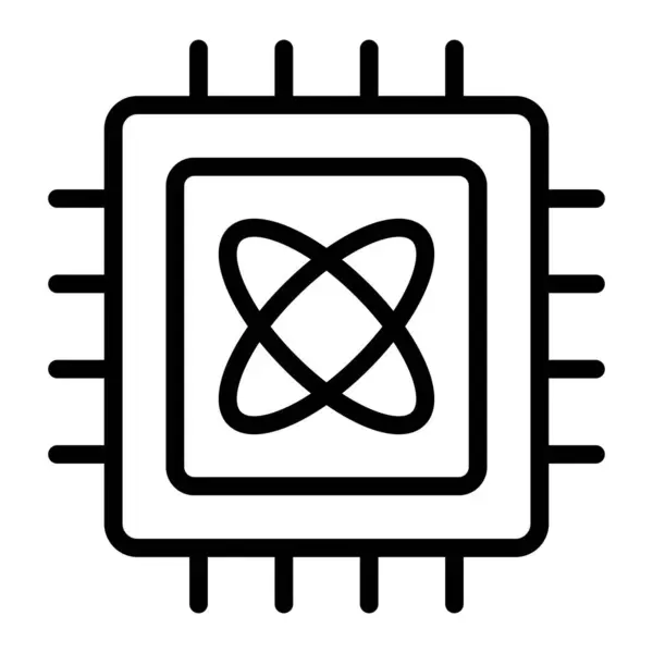 Kuantum Hesaplama Vektör Satır Simgesi Tasarımı