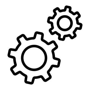 Gears Vektör Satır Simgesi Tasarımı