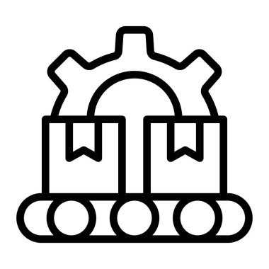 Kütle Üretim Vektörü Satır Simgesi Tasarımı