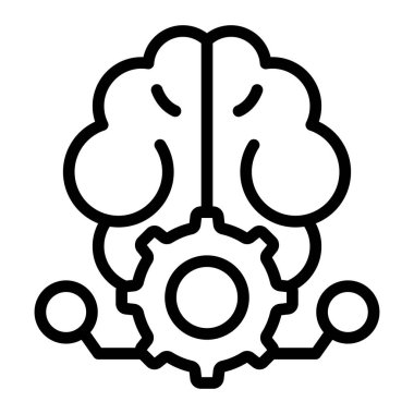 Derin Öğrenme Vektör Satırı Simgesi Tasarımı