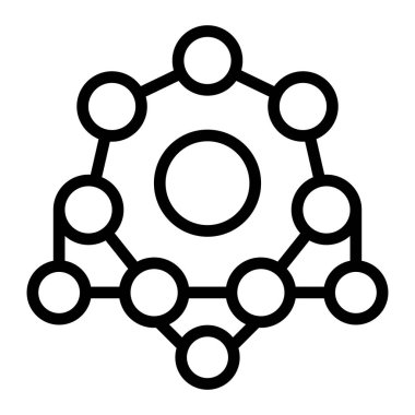 Sinirsel Ağ Vektör Satır Simgesi Tasarımı