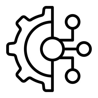 Teknoloji Vektör Satırı Simge Tasarımı