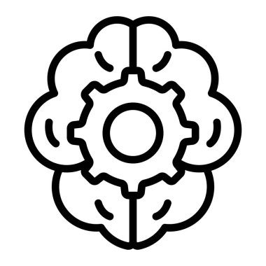 Süperzeka Vektör Satır Simgesi Tasarımı