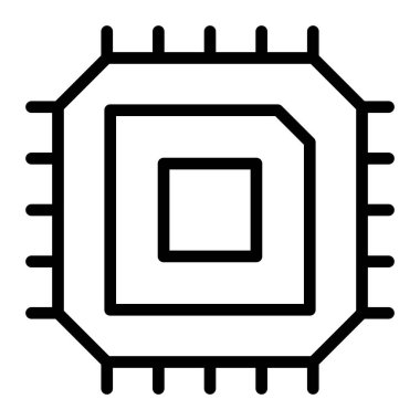 İşlemci Vektör Satır Simgesi Tasarımı