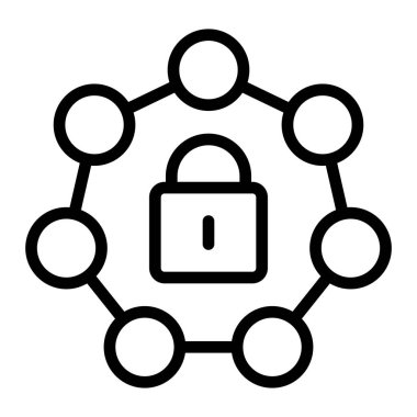 Güvenlik Vektörü Satır Simgesi Tasarımı