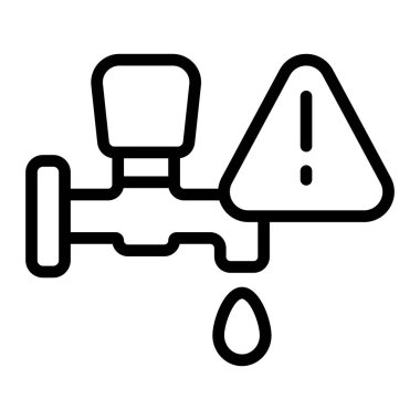 Su Kıtlığı Çizgisi Simge Tasarımı