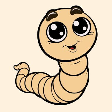 cute litle worm smiling to you clipart