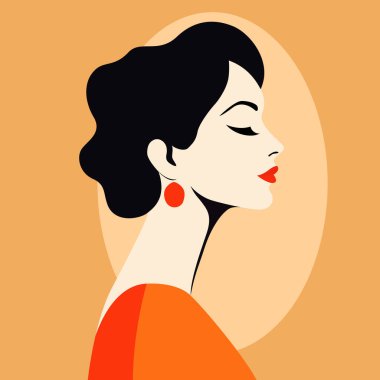 Soyut zarif kız minimalizmi düz stil