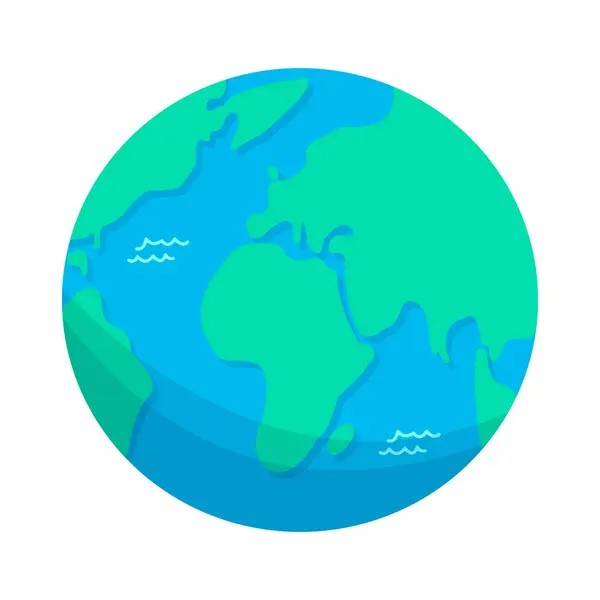ベクトル惑星アースアイコン フラット惑星地球のアイコン ウェブバナー ウェブ モバイル インフォグラフィックのフラットスタイルのベクターイラスト シンプルなベクトル地球のアイコングラフィック 白い背景に隔離される — ストックベクタ