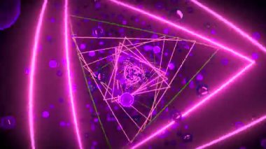 Soyut Neon Işık Tüneli VJ Hareket Arkaplanı