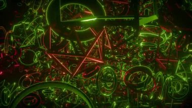 Soyut Neon Işık Tüneli VJ Hareket Arkaplanı