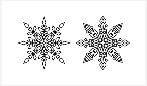 Иконка Снежинки Изолирована Рождественская Зимняя Эмблемы Рождественский Дизайн Векторная Иллюстрация — стоковый вектор