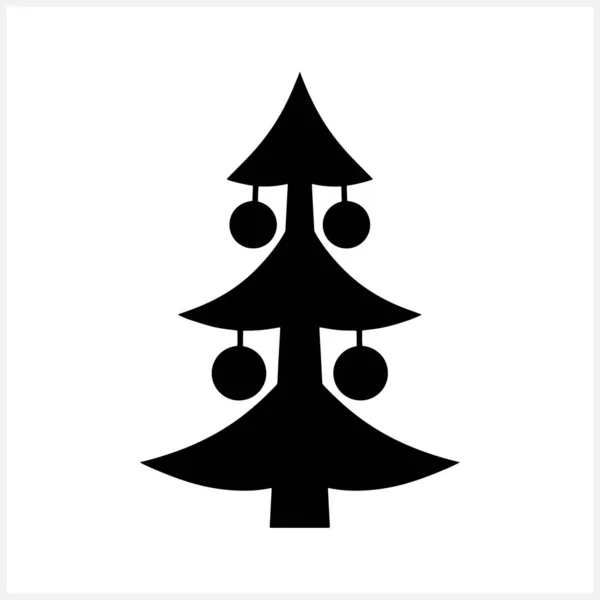 クリスマスツリーのアイコンは隔離された Xmas委員会 漫画彫刻ベクターストックイラスト Eps — ストックベクタ
