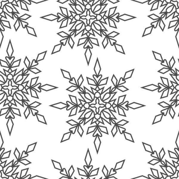 Śnieżynka Bez Szwu Wzór Odizolowany Ilustracja Wektora Bożego Narodzenia Eps — Wektor stockowy