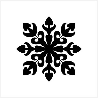 Kar Tanesi simgesi izole edildi. Noel ve kış amblemi. Xmas şablonu. Vektör hisse senedi çizimi. EPS 10