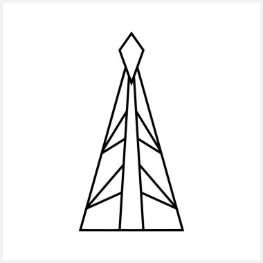 Noel ağacı simgesi izole edildi. Xmas skeci. Sayfa boyama kitabı. Vektör hisse senedi çizimi. EPS 10