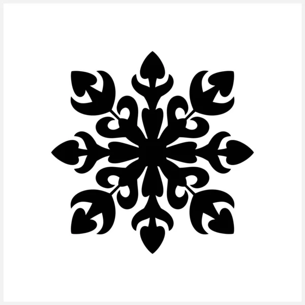 Icône Flocon Neige Isolé Emblème Noël Hiver Pochoir Noël Illustration — Image vectorielle
