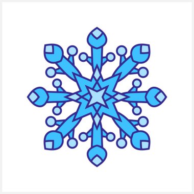 Kar Tanesi simgesi izole edildi. Noel ve kış amblemi. Xmas tasarımı. Vektör hisse senedi çizimi. EPS 10
