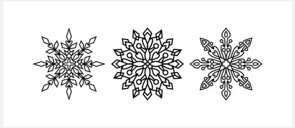 Snowflake Icon Isolated Christmas Winter Emblem Xmas Design Vector Stock — Stock Vector