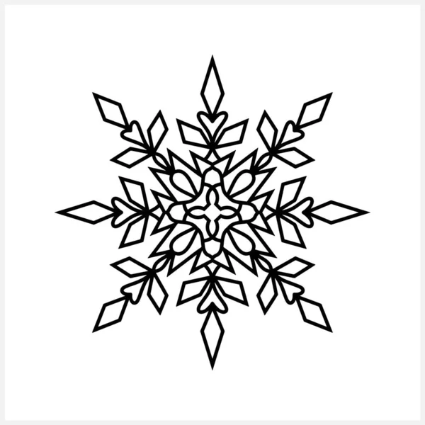 Ikona Płatków Śniegu Odizolowana Godło Świąteczne Zimowe Projekt Świąteczny Ilustracja — Wektor stockowy
