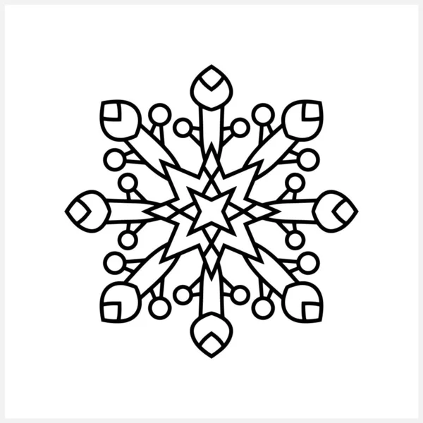Sneeuwvlokje Pictogram Geïsoleerd Kerst Winterembleem Kerst Ontwerp Vector Stock Illustratie — Stockvector