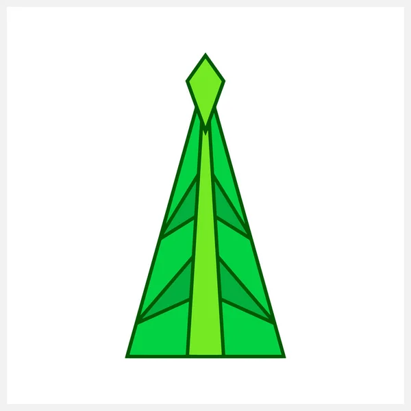Julgran Ikonen Isolerad Julskiss Tecknad Vektor Stock Illustration Eps — Stock vektor