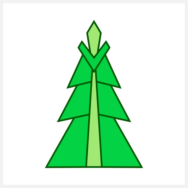 クリスマスツリーのアイコンは隔離された Xmasスケッチ 漫画ベクターのストックイラスト Eps — ストックベクタ