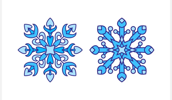 Ikona Vločky Izolována Vánoční Zimní Znak Vánoční Design Vektorová Ilustrace — Stockový vektor