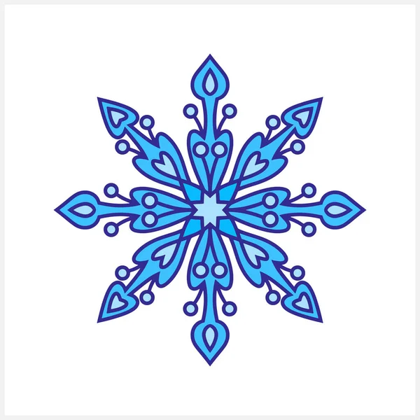 Schneeflockensymbol Isoliert Weihnachten Und Winter Emblem Weihnachtlicher Höhepunkt Vektor Stock — Stockvektor