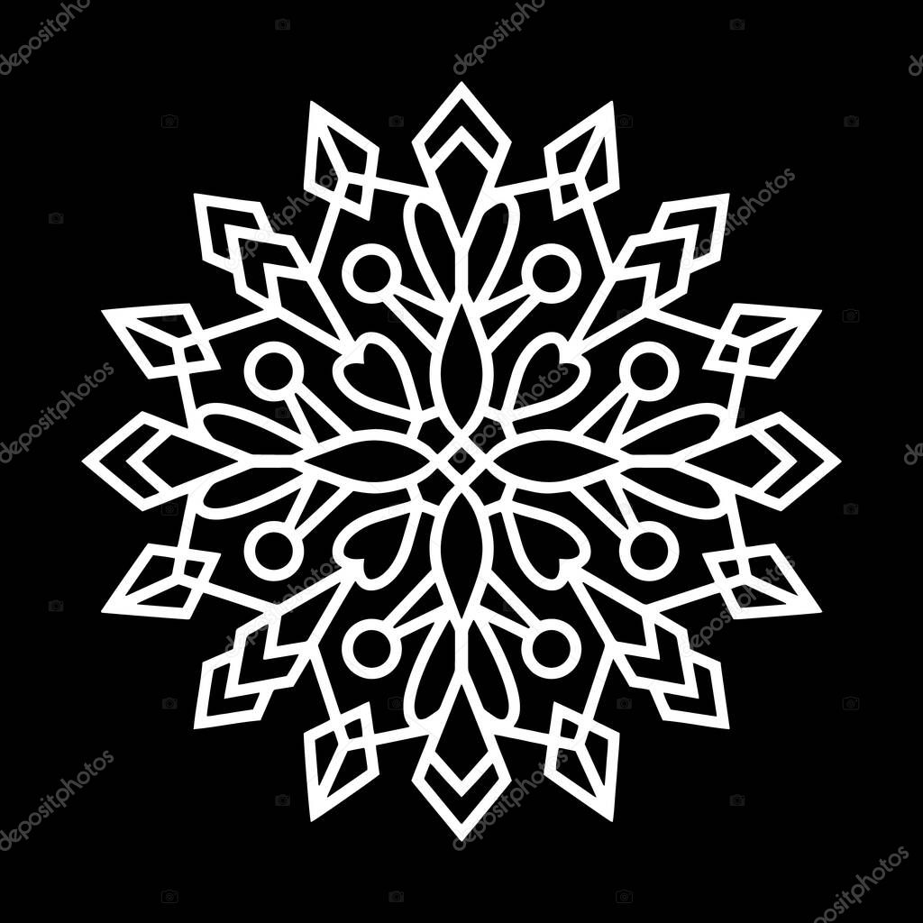 Snowflake clipart. Christmas and winter emblem. Xmas design. Vector stock illustration. EPS 10