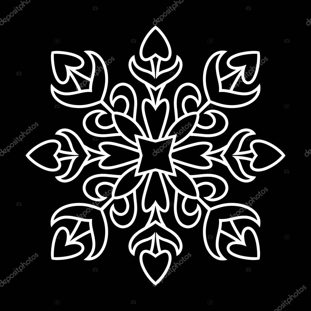 Snowflake clipart. Christmas and winter emblem. Xmas design. Vector stock illustration. EPS 10